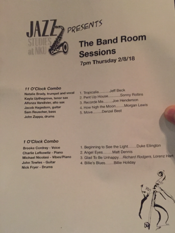 A program for the Jazz combo performance.