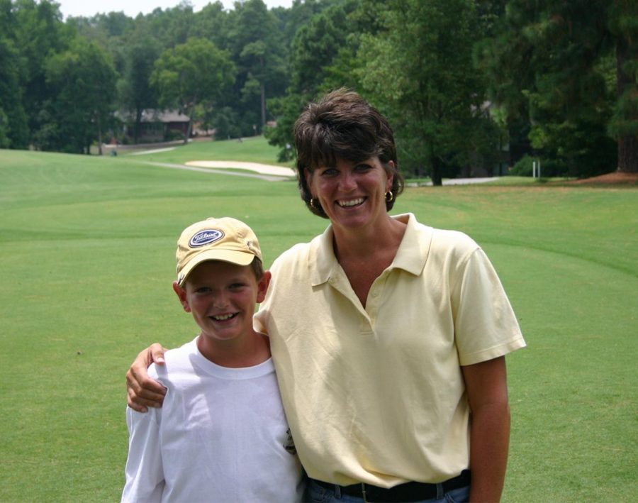 Drew and Christie on the golf course. Drew was also an accomplished high school golfer