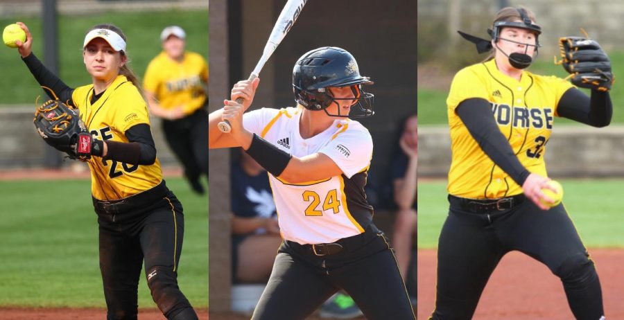 (L to R) Freshmen Josie Frazier, Hailey Whitmer and Faith Howard are learning how to succeed in the classroom and on the field.