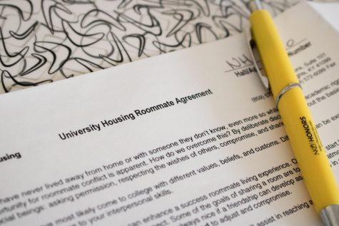 Roommates fill out a roommate agreement when they move into University Housing.