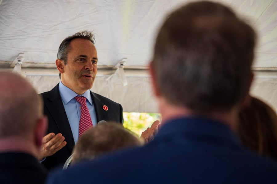 Governor+Matt+Bevin+speaks+at+the+Health+Innovation+Center+dedication+Oct.+17%2C+2018.