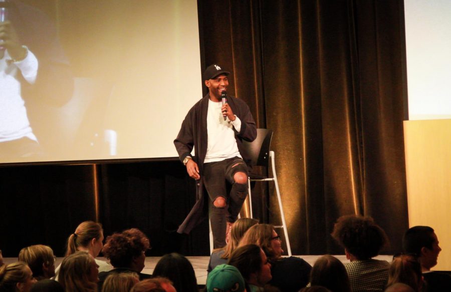 Karamo Brown of Netflixs Queer Eye spoke in front of hundreds in the SU Ballroom Oct. 8.