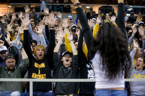 NKU fans cheer during the game against UNC Asheville.
