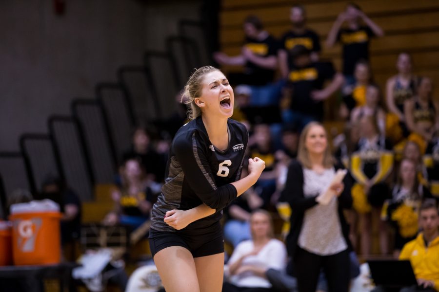 Ashton Terrill (6) celebrates after a Norse point during the game against Oakland.