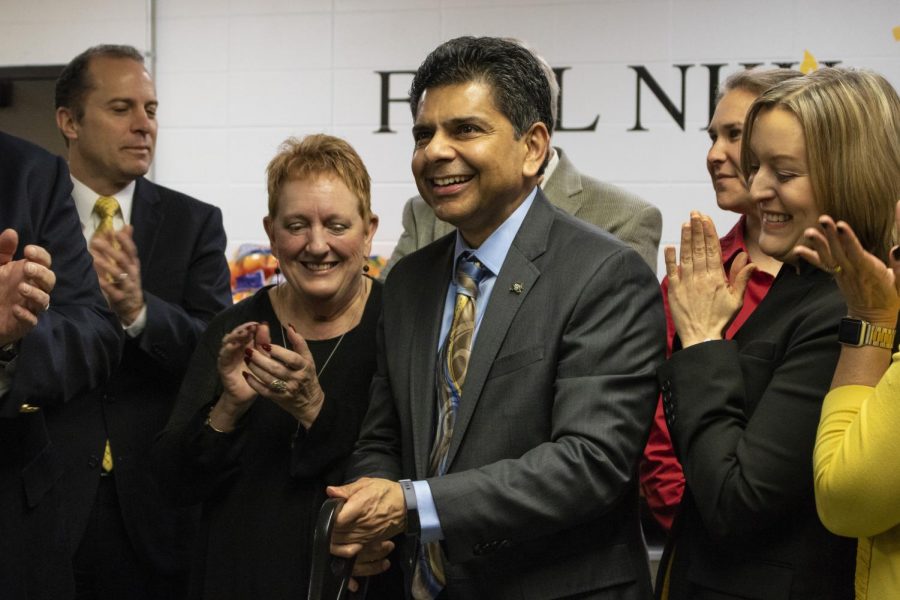 NKU President Ashish Vaidya cuts the ribbon for FUEL NKUs newest food pantry.