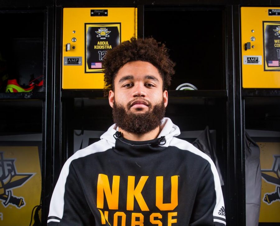 Abdul+Kooistra%2C+redshirt+senior+defender+for+NKU+mens+soccer%2C+transferred+form+University+of+Wisconsin+in+2017.