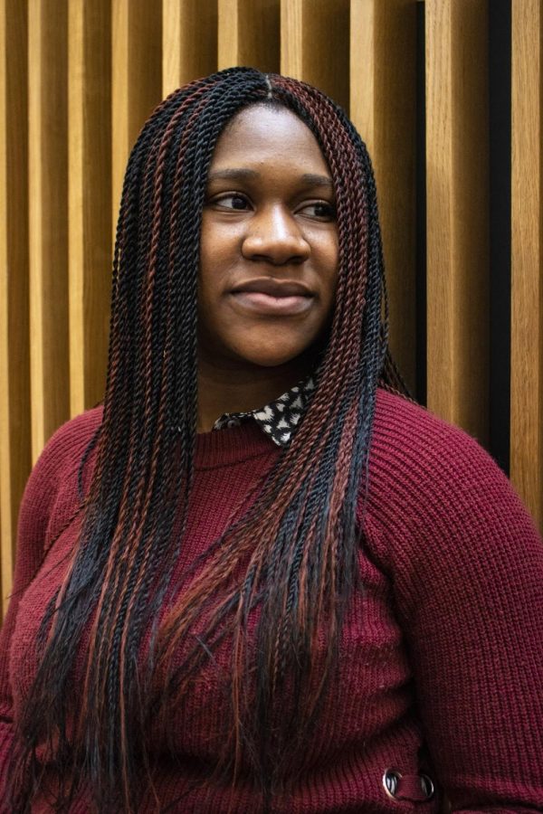 Onyinye Uwolloh, a junior psychology major, uses haiku written in Pidgin English to draw parallels between her Nigerian roots and Herman Melvilles Moby Dick.