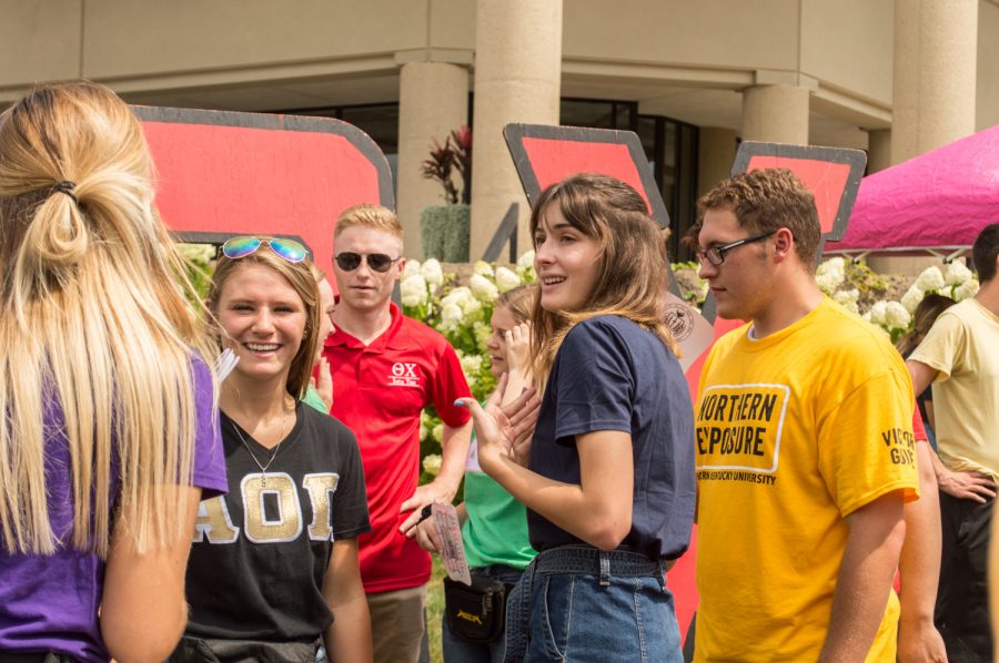 Greek life members mingling at Fresh Fusion 