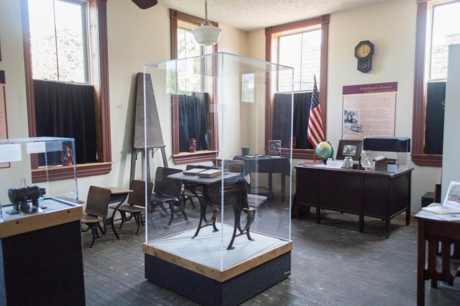 Inside the exhibit at the Southgate Street School.