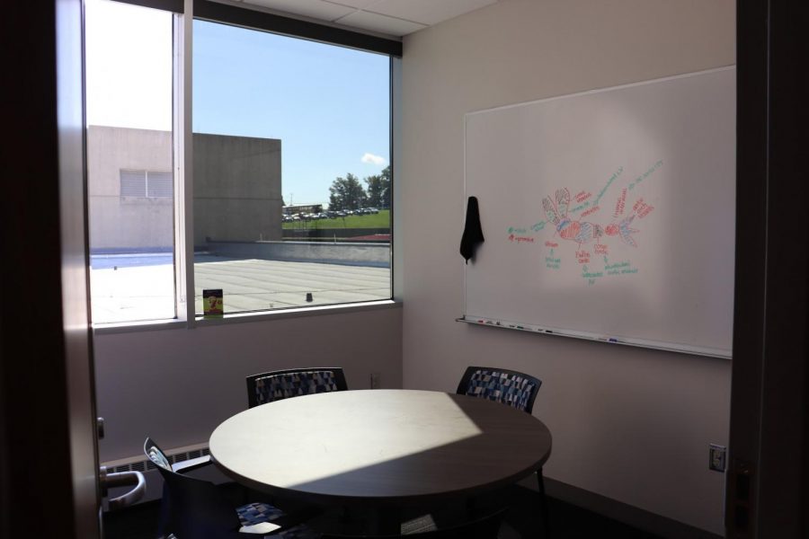 One of the six group study rooms.