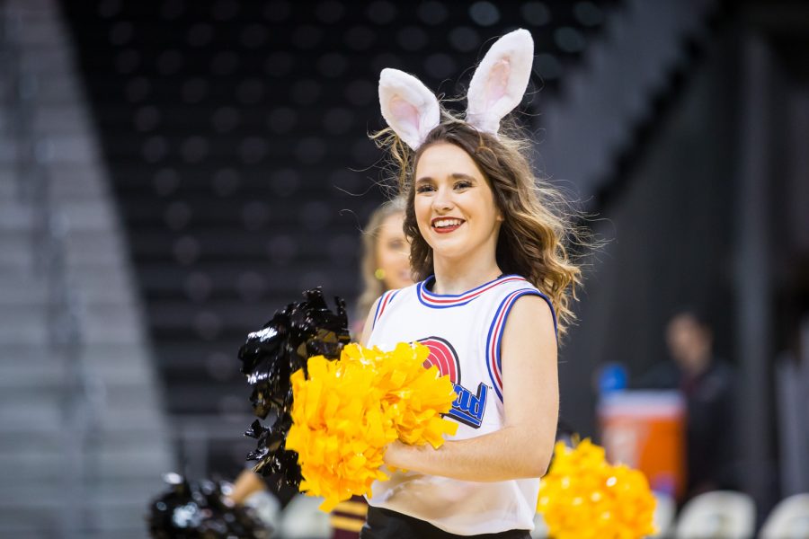 NKU Dance Team members dressed up in costumes for the Womens Basketball Game against Davis & Elkins College. The Game occurred Halloween Night.