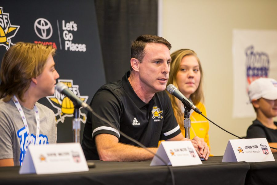 Coah Horn says a few words about Elijah Walters, NKU men's basketball teams newest Team IMPACT player.