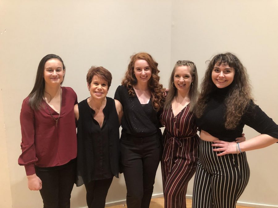 Dancers with dance coordinator and assistant professor of dance Tracey Bonner.