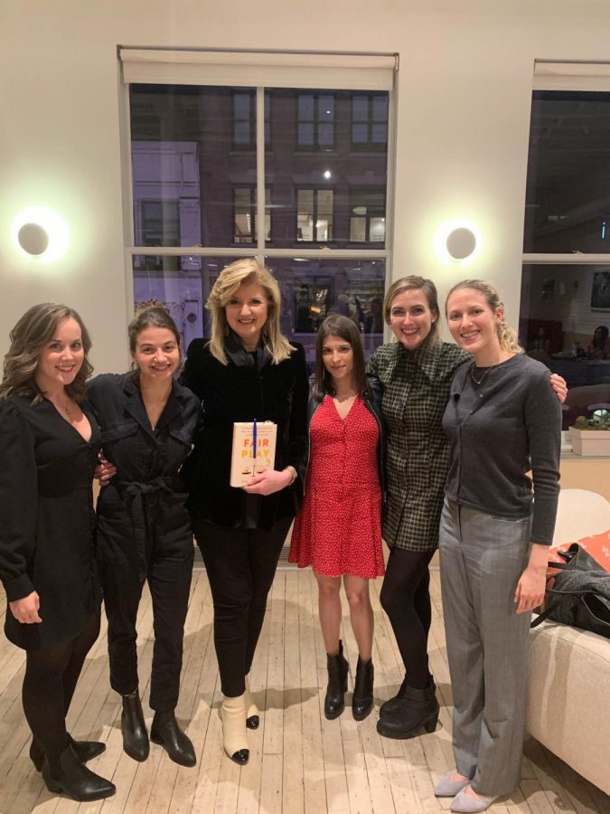 Tara Derington (far left) works at Thrive Global—Arianna Huffingtons (center) start-up aimed to stop the burnout epidemic. 