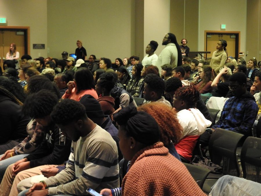 Several students showed up to hear Deshauna Barber speak about Black History Month.