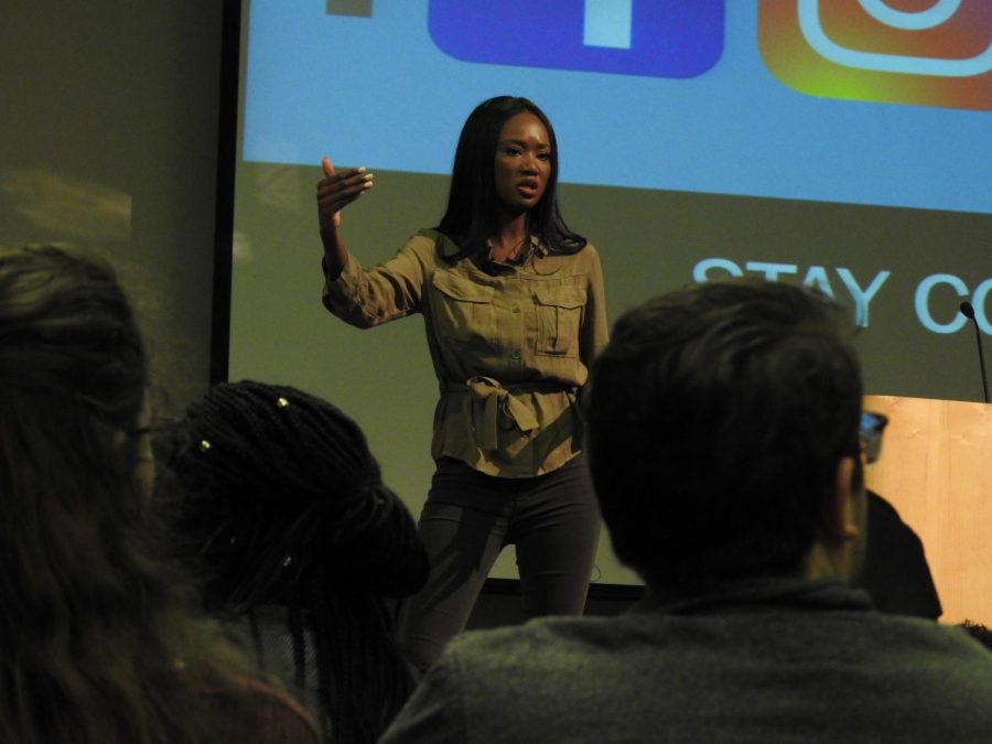 Deshauna Barber speaks to students about following their passion.