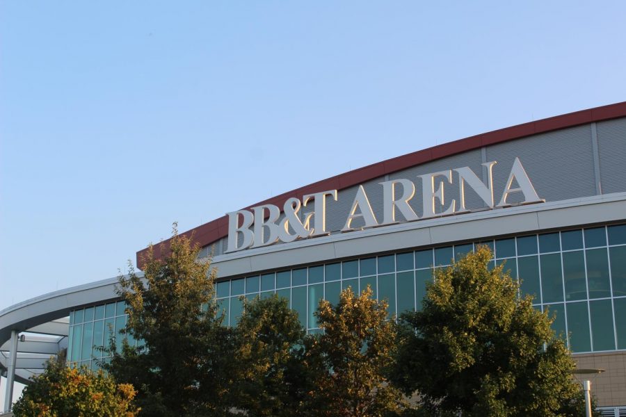 The exterior of BB&T Arena.