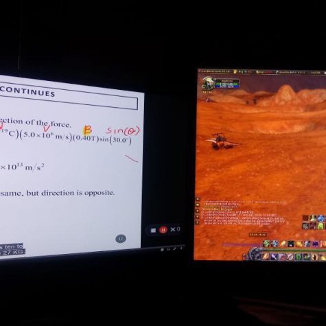 Peterson's set up when playing video games.