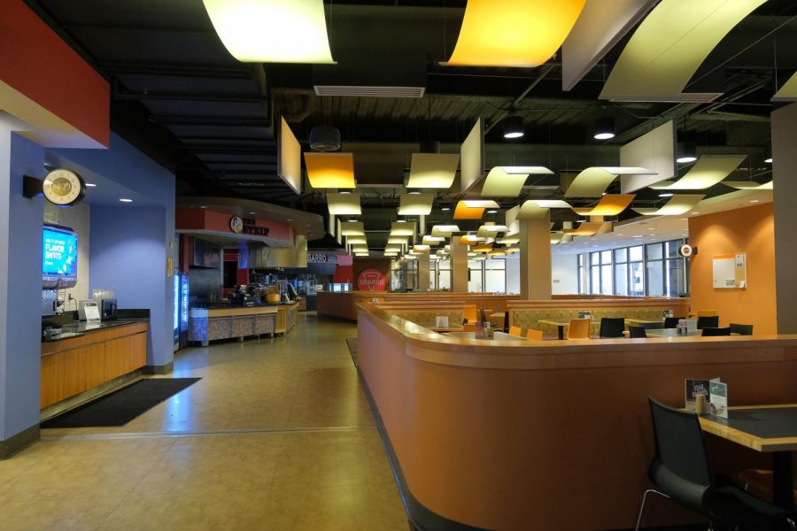 The Student Union food court now devoid of patrons.