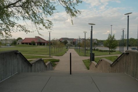 The main thoroughfare students that live in Boothe Residential Village take to class.