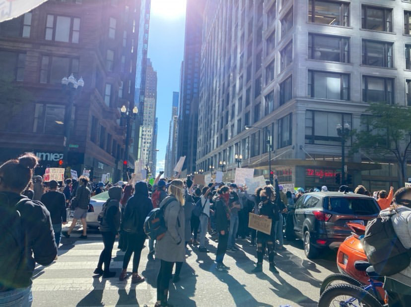 Protestors in Chicago on May 30.