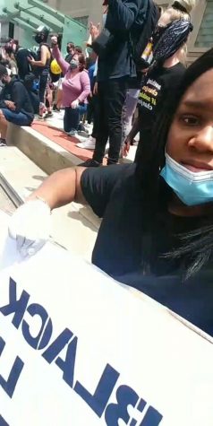 Trayonna Barnes protested in Cincinnati on June 1.