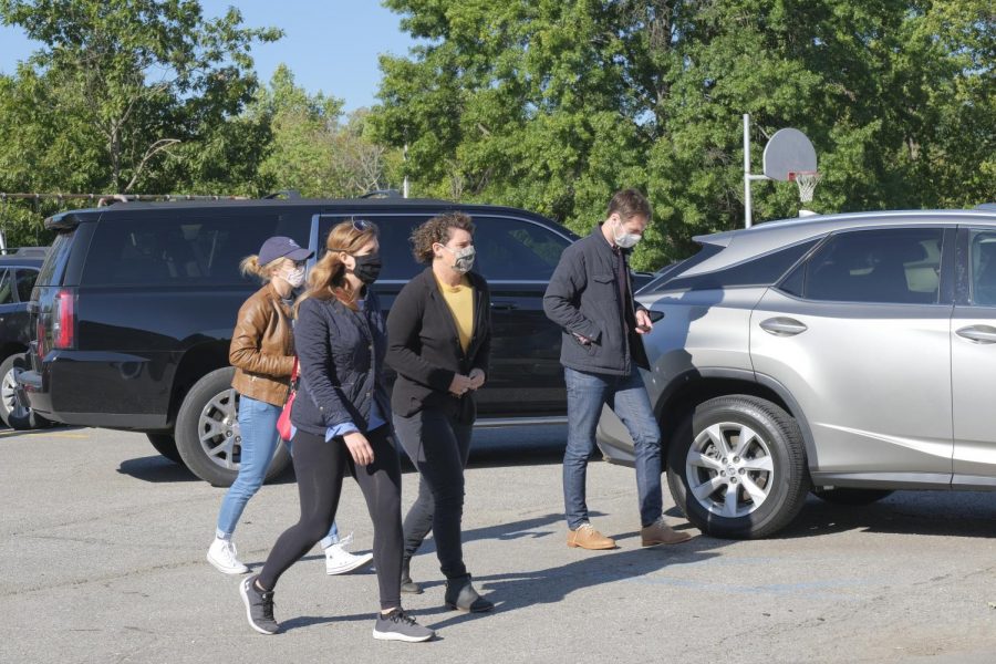 Amy McGrath arriving to the event in Cold Spring's Friendship Park. 