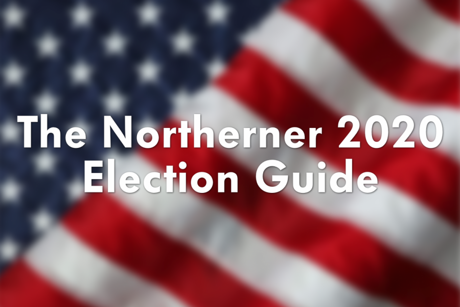 An+American+flag+with+white+text+over+it+that+says+The+Northerner+2020+Election+Guide.