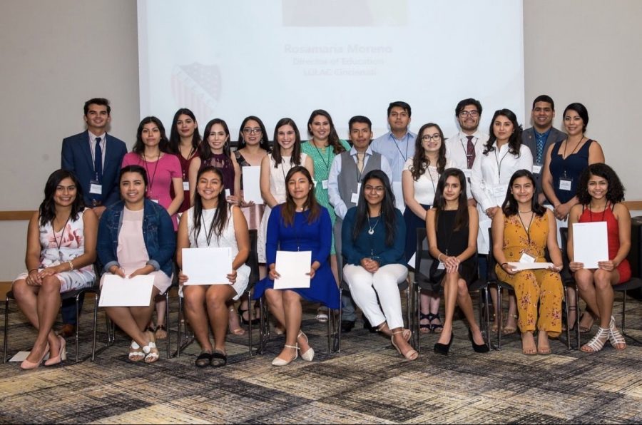 Members of the The League Of United Latin American Citizens at a scholarship reception before the pandemic 