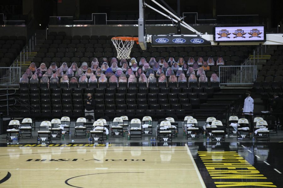 Empty seats inside BB&T Arena.
