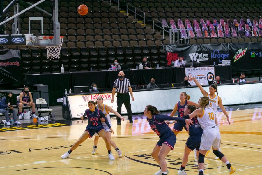 Lindsey Duvall shoots a free throw during NKUs win over Robert Morris in the first round of the Horizon League Tournament on Thursday.