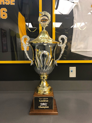 A trophy used by the NKU volleyball team.