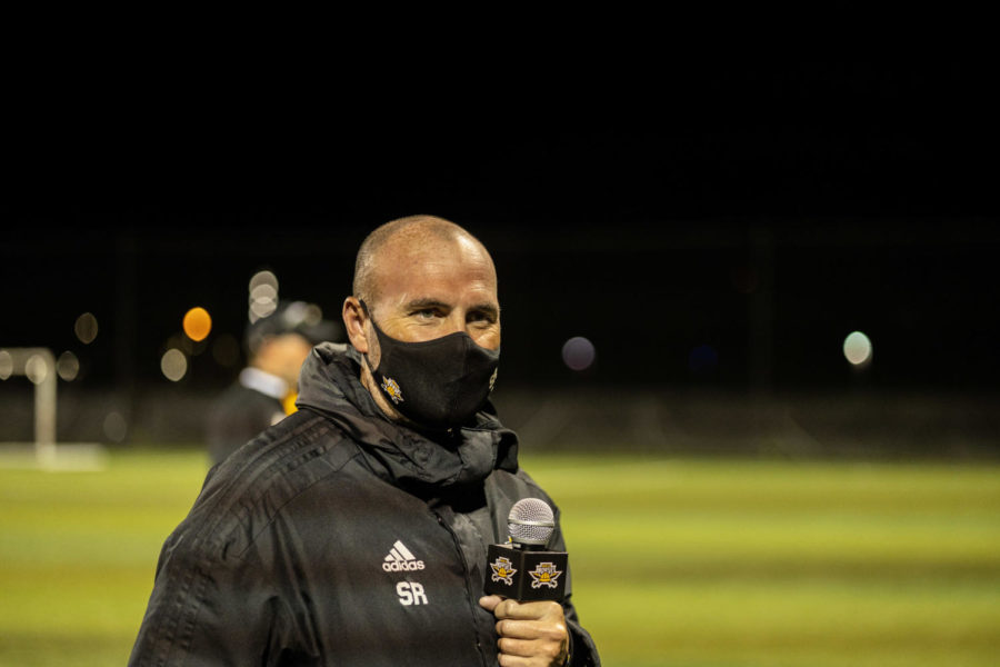 NKU head coach Stu Riddle speaks to the media following NKUs 2-1 loss to Wright State.