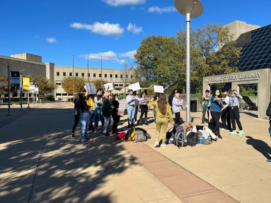 Chanting, dancing and giving positive messages to passersby, the students said they were demonstrating as individuals.