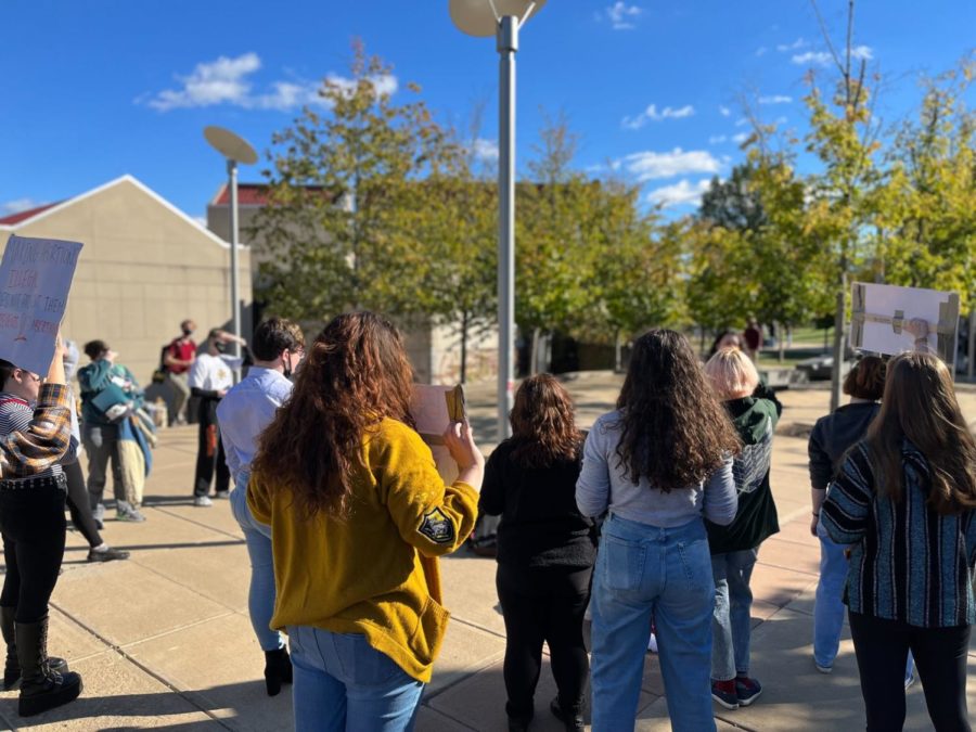 The students advocated for bodily autonomy and womens reproductive rights.