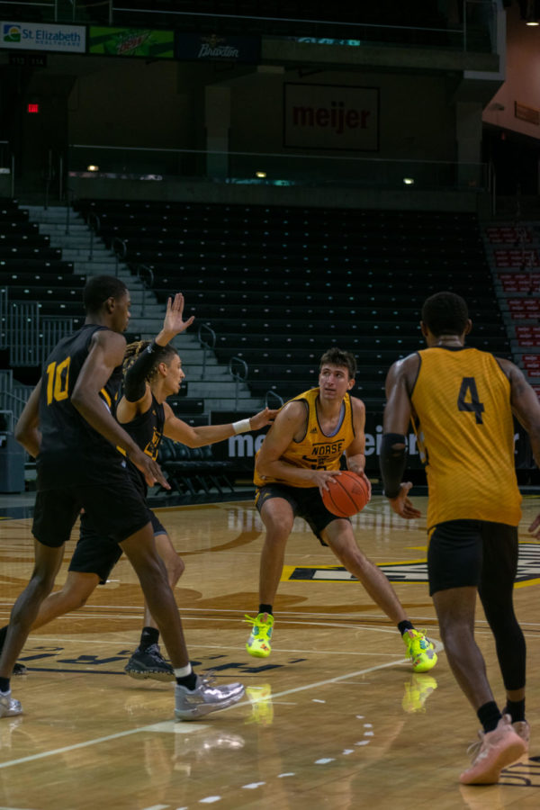 NKU forward David Böhm during an open practice in the preseason.
