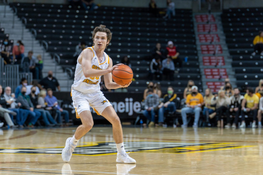 NKU guard Hubertas Pivorius makes a pass against Eastern Michigan.