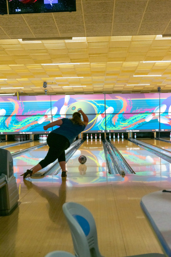 Paige Stokes during a club bowling practice in October.