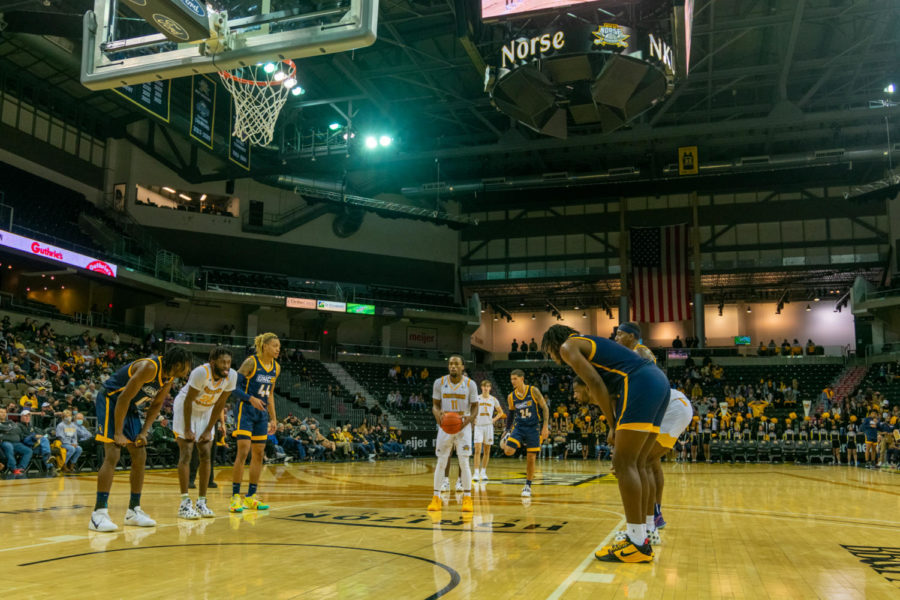 Guard Bryson Langdon (11) shoots a free throw during NKUs 70-69 loss to UNC Greensboro on Friday.