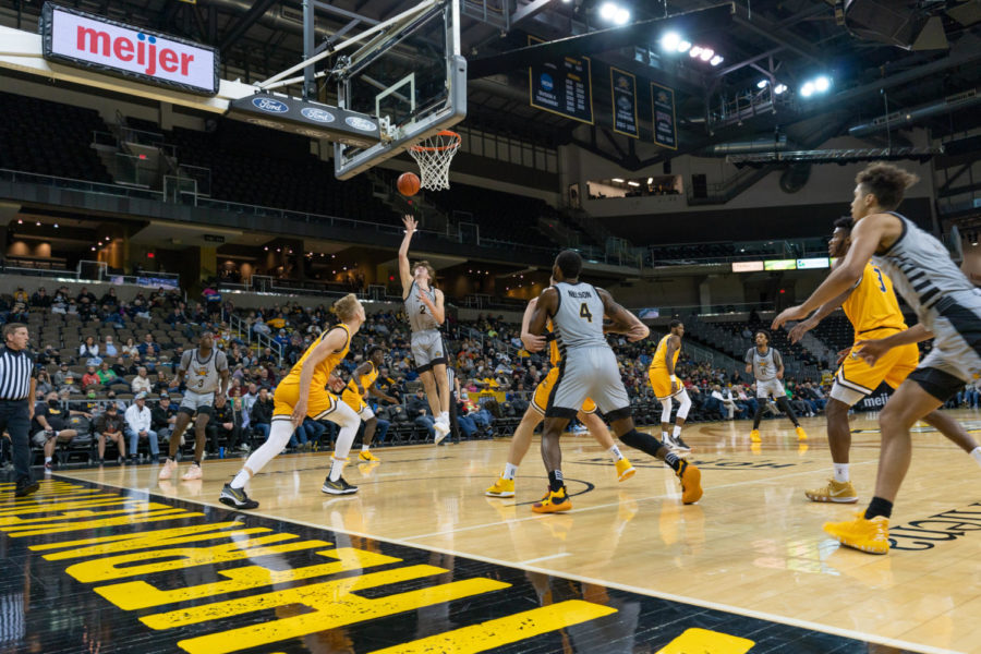 NKU guard Sam Vinson (2) shoots a layup on Wednesday at BB&T Arena. Vinson recorded 17 points and five rebounds.