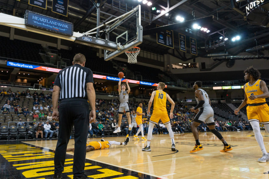 NKU guard Sam Vinson (2) goes up for a layup against Canisius on Wednesday. Vinson had 17 points in the victory.