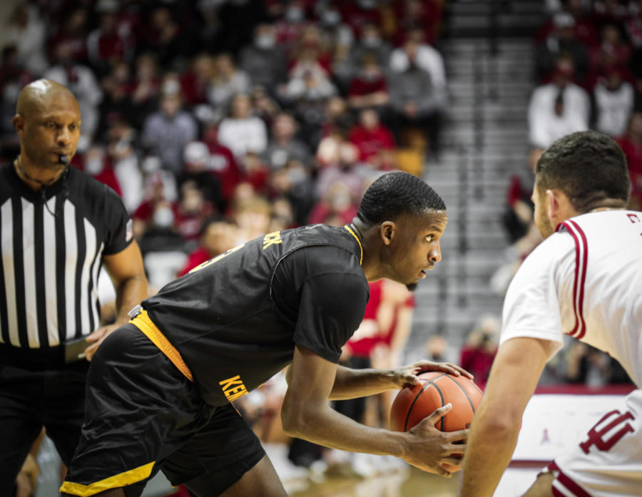 NKU guard Marques Warrick against Indiana on Wednesday. The Norse fell to the Hoosiers 79-61.