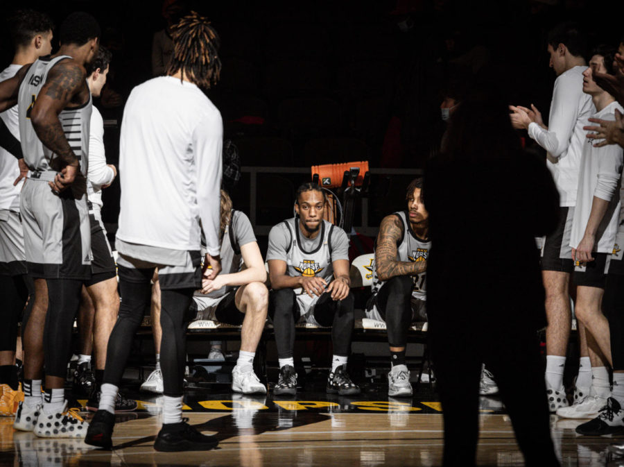The Norse starters wait to be introduced before Friday night's game against Purdue Fort Wayne.