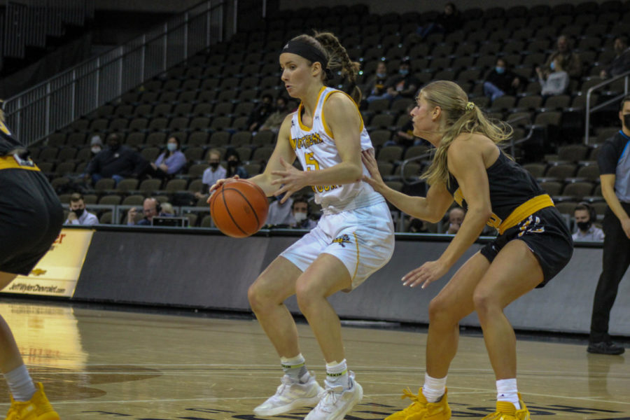 Guard Lindsey Duvall dribbles against Milwaukee on Thursday at BB&T Arena.