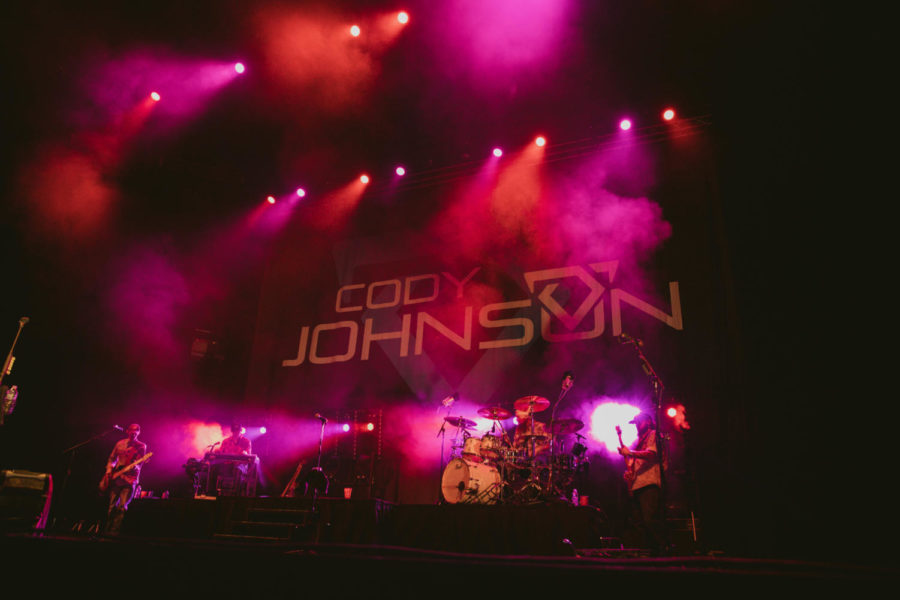The stage display during Cody Johnsons concert at BB&T Arena on Friday night.