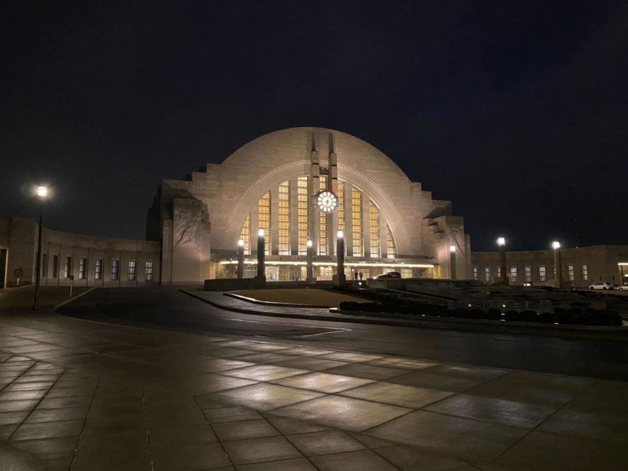 The lecture was held over Zoom and in person at Union Terminals Reakirt Auditorium in Cincinnati.