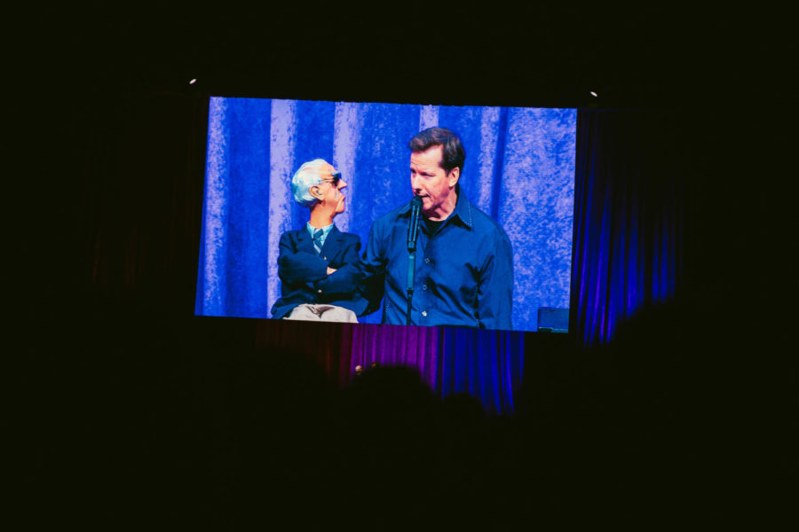 Jeff Dunham with his puppet Walter, imitating President Biden.