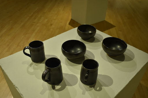 Nicholas Bonner’s high fire porcelain pottery in the exhibition.
