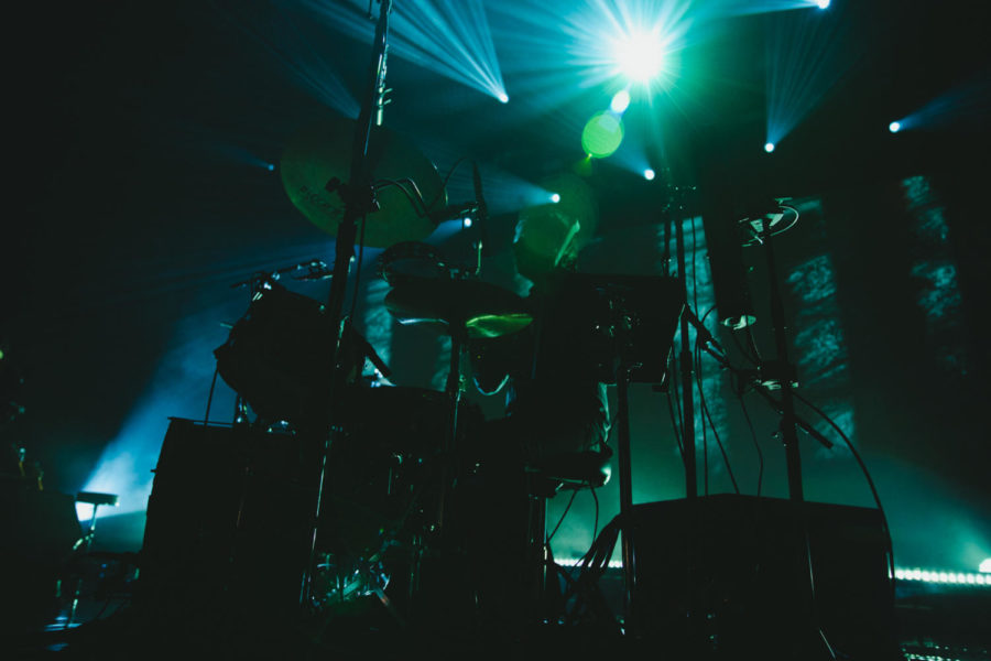 Beach House drummer, James Barone on stage.