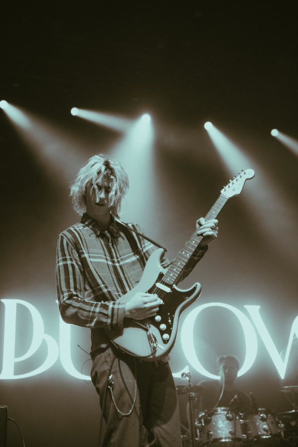 Bulows guitar player, Aaron Shadrow, entertaining the crowd with his guitar solo.